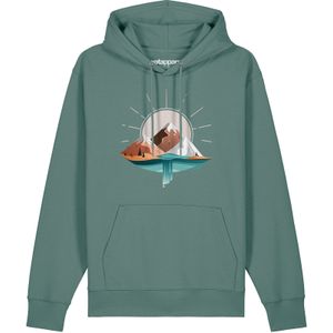 Watapparel Sweatshirt 'Sunrise & Lake'  blauw / bruin / groen / wit