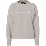 PIECES Sweatshirt 'PCRISSO'  lichtgrijs / wit