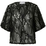 SELECTED - Blouse - Zwart - Blouseshirt - Halve Mouw