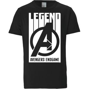 LOGOSHIRT Shirt 'Marvel - Avengers Endgame'  zwart / wit