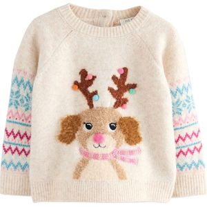 Next Trui 'Christmas Character'  ecru / lichtblauw / lichtbruin / pink