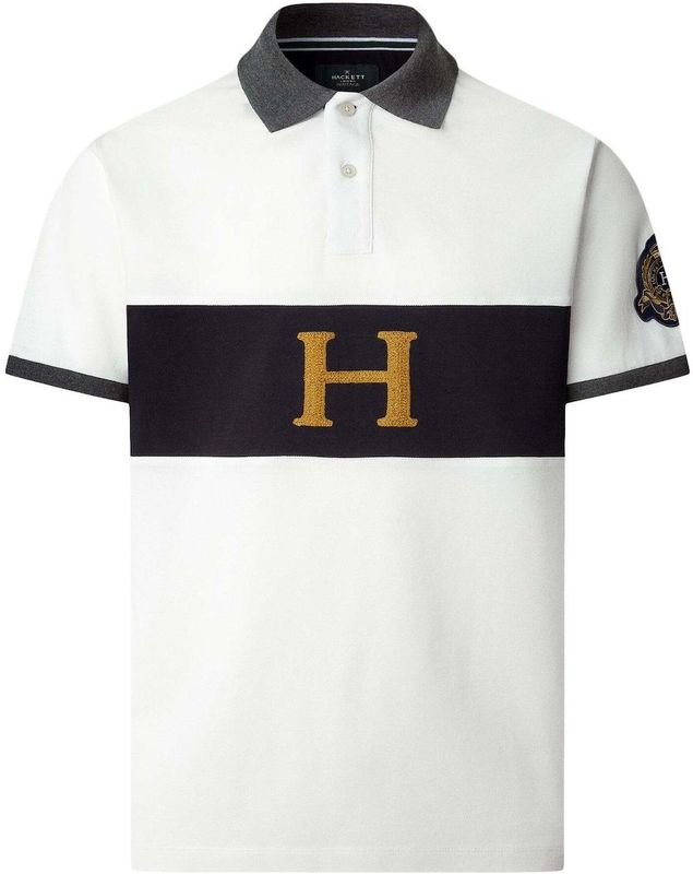 Hackett - HM5600030 - Poloshirt - Wit - Katoen - Korte Mouwen