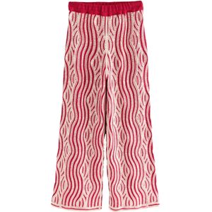 Next Broek  cranberry / wit