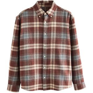 Next Overhemd  beige / chocoladebruin / grijs