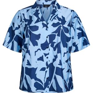 Zizzi Blouse 'Eclaru'  lichtblauw / donkerblauw
