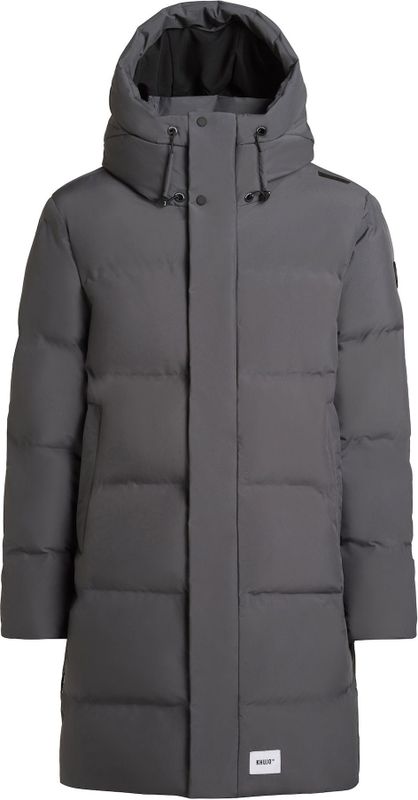 Khujo - STANK2 - Winterjas - Grijs - Lange Gewatteerde Herenmantel