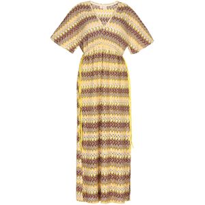 IZIA Zomerjurk  bruin / geel / lichtroze / wit