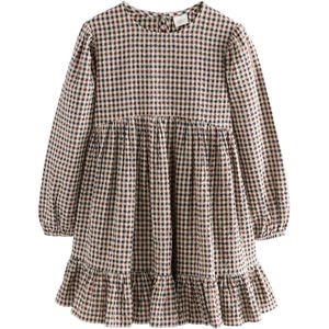 Next - Jurk - Beige - Geruit - Lange Mouw - Knielengte