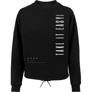 F4NT4STIC Sweatshirt 'Take It Easy'  zwart / wit