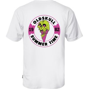 Oldskull Shirt 'Wrldvibe Ice Green Logo Graphic'  wit