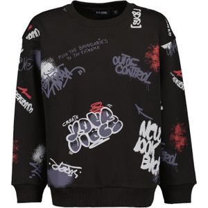Blue Seven - Sweatshirt - Zwart - Lange Mouwen - All-over Print