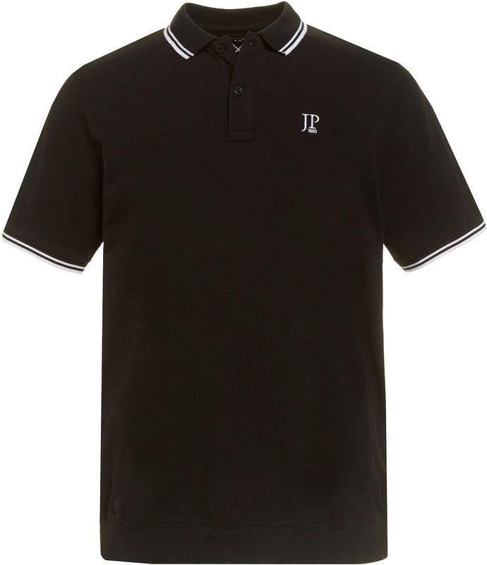 JP 1880 Heren grote maten grote maten Menswear L-8XL poloshirt, buikfit, piqué, halve mouwen, tot 8 XL 802789, zwart, 8XL