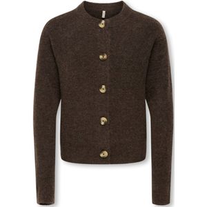 ONLY GIRLS Gebreid vest 'KOGCAMILLA'  chocoladebruin