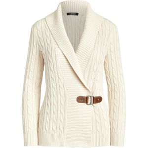 Lauren Ralph Lauren - DONATO - Gebreid Vest - Crème / Donkerbruin