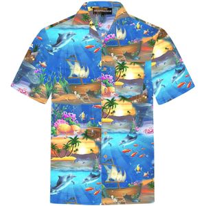 Hawaiihemdshop.de Overhemd 'Ocean of Hawaii'  blauw