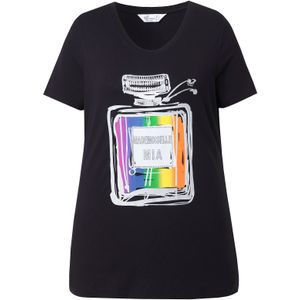 MIAMODA Shirt  blauw / oranje / zwart / wit