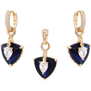 faina Sieraden set  navy / rose-goud / transparant