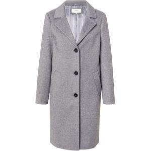 Regular fit lange jas met wol