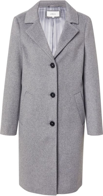 Regular fit lange jas met wol