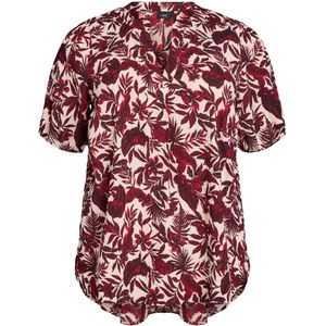 Zizzi Blouse 'EHANNAH'  beige / donkerrood