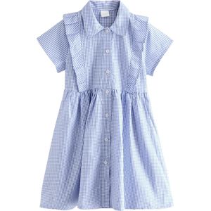 Next Jurk  lichtblauw / wit