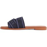 Tommy Hilfiger - WEBBING MULE - Slippers - Donkerblauw - Synthetisch - Blockhak