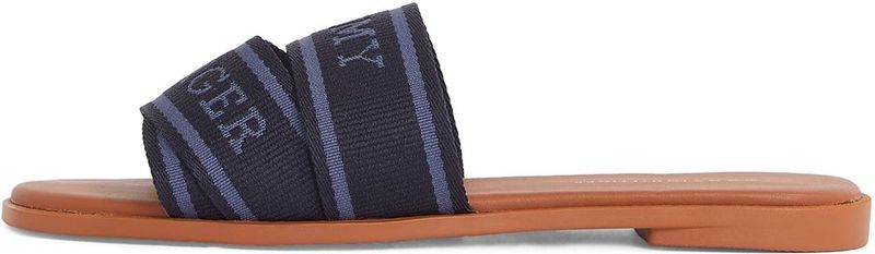 Tommy Hilfiger - WEBBING MULE - Slippers - Donkerblauw - Synthetisch - Blockhak