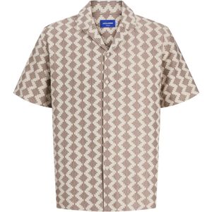 Jack & Jones - Grafisch Overhemd - Mocha Meringue - 50% Katoen 50% Polyester