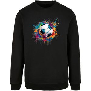 F4NT4STIC Sweatshirt 'Bunte Fußball Grafik'  blauw / geel / zwart / wit