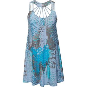 BUFFALO - Strandjurk - Azuur/Aqua/Grijs/Pastellila - Gevoerde Zoom - Ronde Hals - Mouwloos