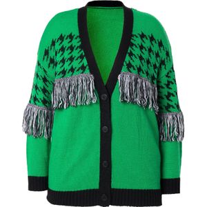Angel of Style Gebreid vest  lichtgroen / zwart / wit