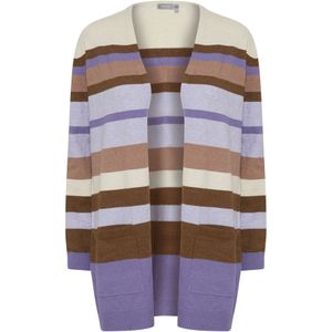 Fransa Gebreid vest 'Melani'  beige / bruin / lichtlila / donkerlila
