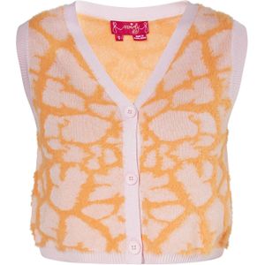 swirly Gebreid vest  oranje / rosa