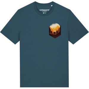 Watapparel Shirt 'Hiking in the mountains'  petrol / gemengde kleuren