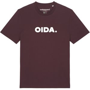 Watapparel Shirt 'Oida'  donkerrood / wit