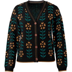 Imily Bela Gebreid vest  jade groen / oranje / zwart