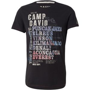 CAMP DAVID Shirt  hemelsblauw / lichtgrijs / pastelrood / zwart