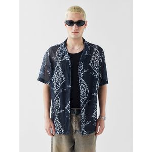 VAMOS CLO Overhemd  donkergrijs / wit