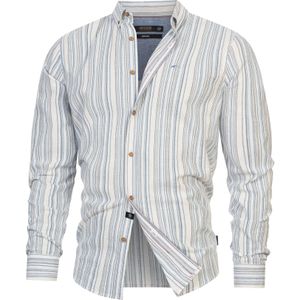 INDICODE JEANS Overhemd 'Terra'  lichtblauw / grijs / wit