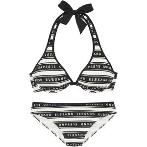 Look - Beugelbikini - Wit/Zwart - Met Sluiting Achter - Verwijderbare Softcups