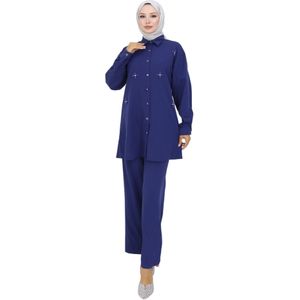 MODAMIHRAM Broekpak  enziaan / zilver