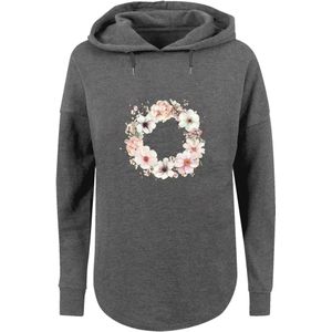 F4NT4STIC Sweatshirt 'Rosa Blumenkranz'  donkergrijs / kaki / pasteloranje