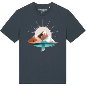 Watapparel Shirt ' Sunrise & Lake '  antraciet / gemengde kleuren