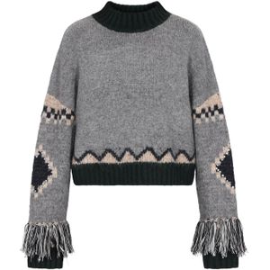 IZIA Trui  beige / grijs gemêleerd / zwart