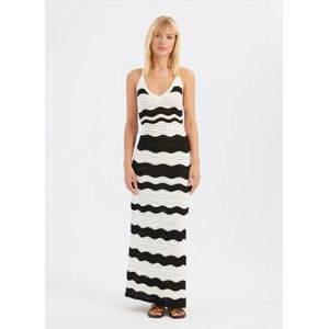 Hiccup Gebreide jurk  zwart / wit