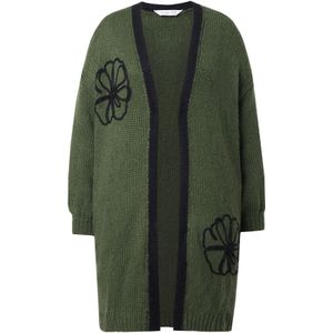 MIAMODA Gebreid vest  donkergroen