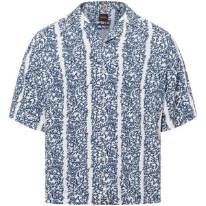 BOSS Overhemd 'Lapisy_M'  marine / wit