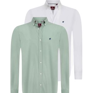 Williot Overhemd  navy / groen / wit