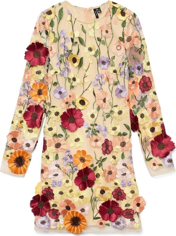 VERO MODA Jurk 'VMCamy'  geel / groen / rood / wit