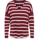ONLY Trui 'ONLAMALIO'  wijnrood / wit